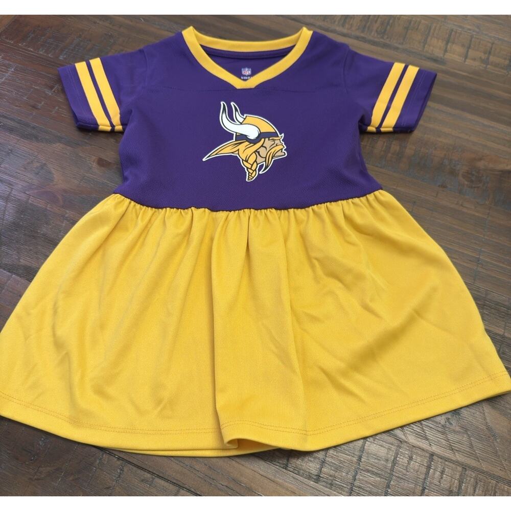 Minnesota Vikings Girls Cheer Dress Jersey Purple Gold NFL Size 4 Small